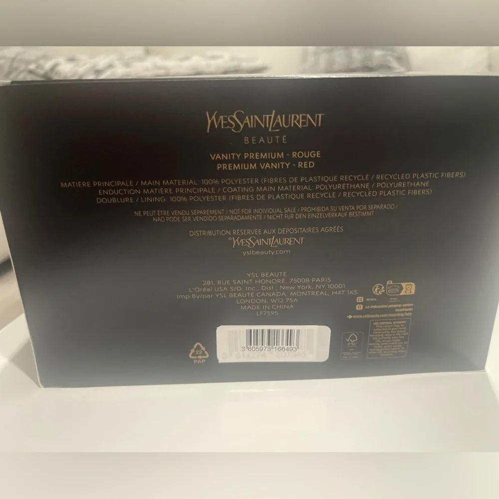 YSL Quilted Red Leather Cosmetic Case with Gold Hardware NEW - Picture 8 of 9